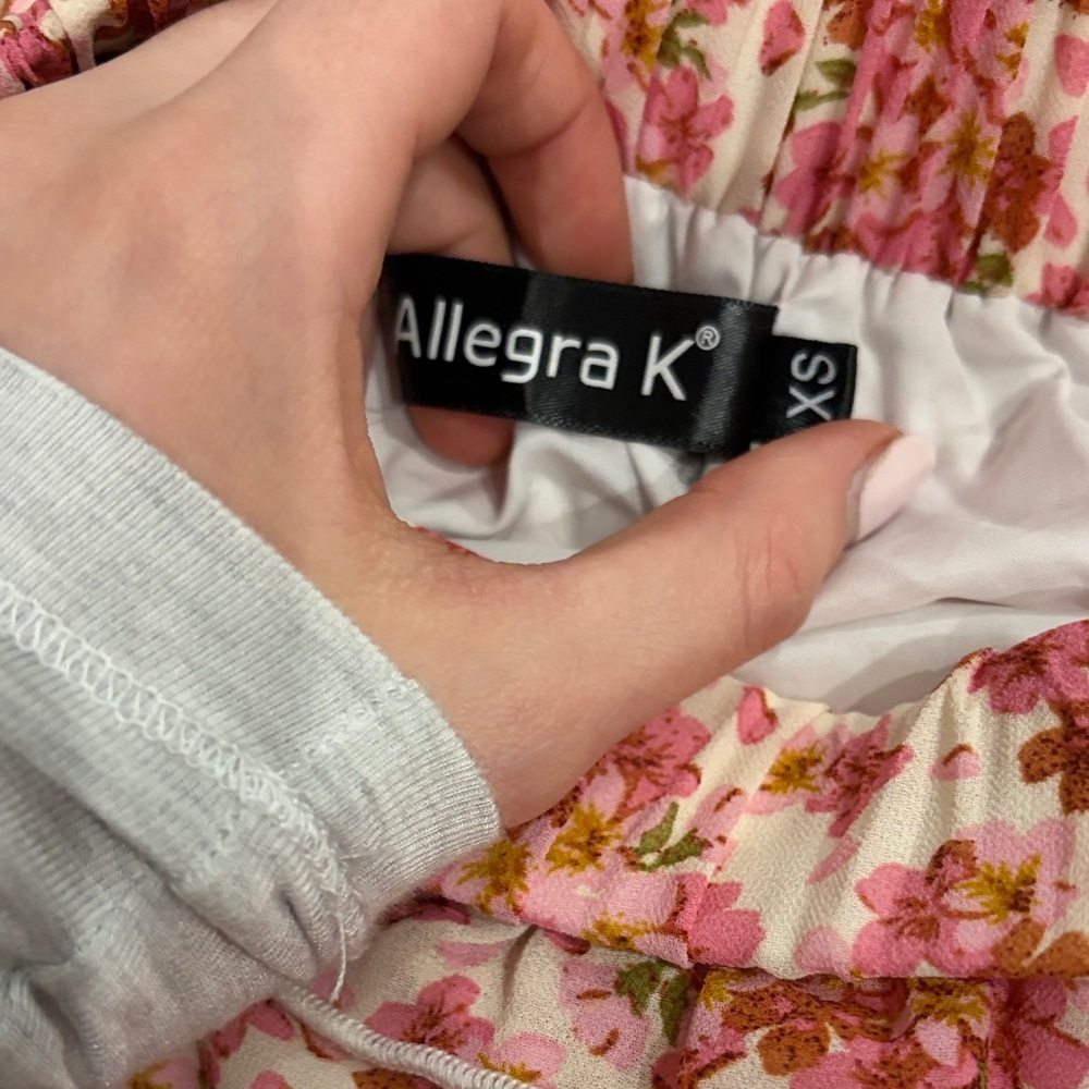 Allegra K Pink Floral Skirt - Picture 3 of 5